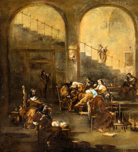 Religieuses au couvent - Atelier d'Alessandro Magnasco, (1667-1749) - Romano Ischia